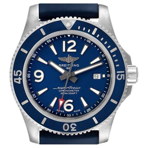 Breitling Superocean A17367 44MM Blue Dial Blue Bezel Box .